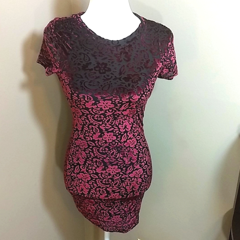 NWT Joe & Elle Velvet Floral Whimsygoth Bodycon Dress